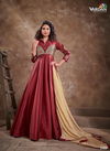 Maroon Colour Latest Fancy Designer Wedding Wear Silk With Heavy Embroidery Inner Stiched Gown Collection 51030